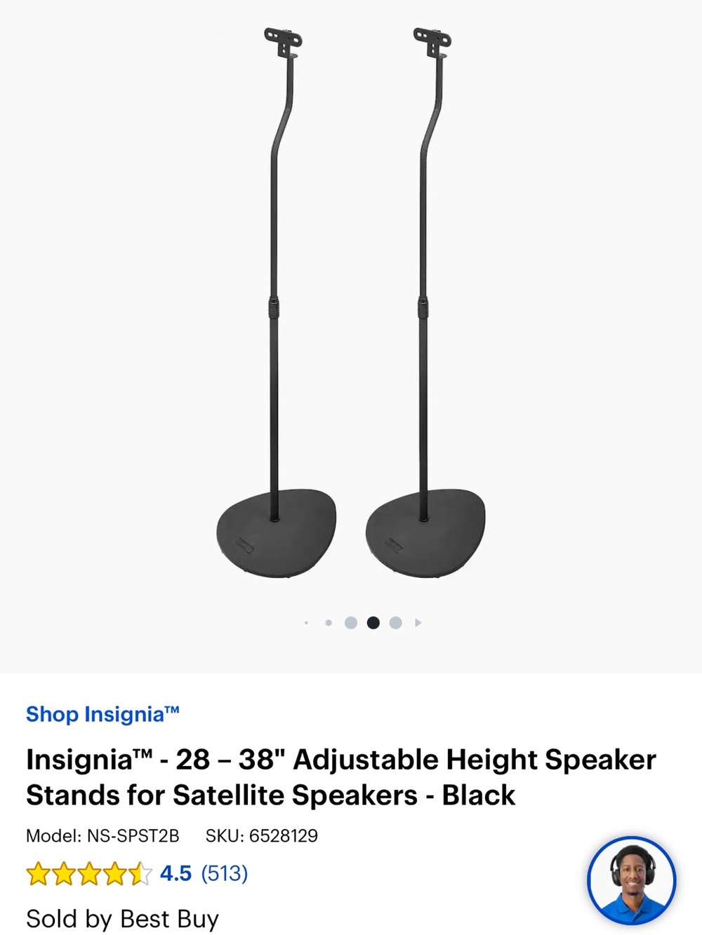 Adjustable Black Speaker Floor Stands - Pair - Picture 10 of 12